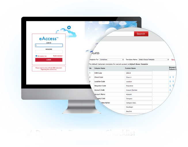 Eaccess management system for document storage